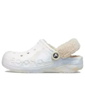 Baya Lined Clog con cinturino in peluche e fodera marmorizzata “White Multi”