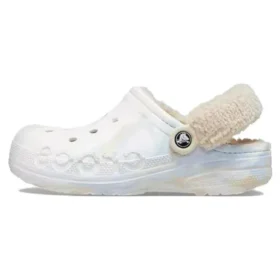 Baya Lined Clog con cinturino in peluche e fodera marmorizzata “White Multi”