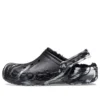 Baya Lined Marbled Clog “Black Silver”