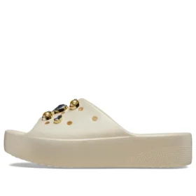 Ciabatte Classic Slide con plateau Classic Crystals Pearls “White”