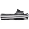 Ciabatte con plateau Crocband “Black Grey White”