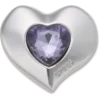 Ciondoli Jibbitz™ a forma di cuore con gemma incastonata, argento e viola Ciondoli Jibbitz™ a forma di cuore con gemma incastonata, argento e viola