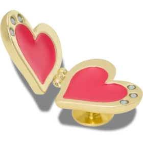 Ciondoli Jibbitz™ a forma di cuore con medaglione a bolla dorato
