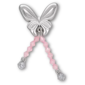 Ciondoli Jibbitz™ a forma di farfalla in argento con perline