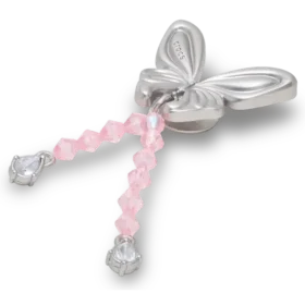 Ciondoli Jibbitz™ a forma di farfalla in argento con perline