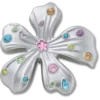Ciondoli Jibbitz™ a forma di fiore in argento con gemma metallizzata Ciondoli Jibbitz™ a forma di fiore in argento con gemma metallizzata