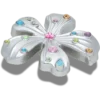 Ciondoli Jibbitz™ a forma di fiore in argento con gemma metallizzata Ciondoli Jibbitz™ a forma di fiore in argento con gemma metallizzata