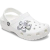 Ciondoli Jibbitz™ a forma di fiore in argento con gemma metallizzata Ciondoli Jibbitz™ a forma di fiore in argento con gemma metallizzata