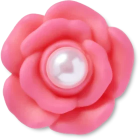 Ciondoli Jibbitz™ a forma di fiore rosa con perla al centro