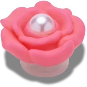 Ciondoli Jibbitz™ a forma di fiore rosa con perla al centro