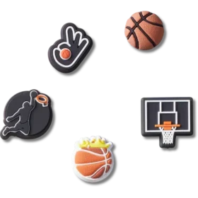Ciondoli Jibbitz “Basketball Team” in confezione da 5