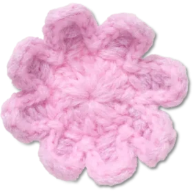 Ciondoli Jibbitz™ con fiore rosa chiaro all’uncinetto
