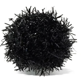 Ciondoli Jibbitz™ con pompon in lamé nero