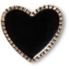 Ciondoli Jibbitz™ Cuore nero con contorno dorato