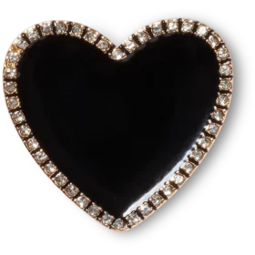Ciondoli Jibbitz™ Cuore nero con contorno dorato