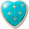 Ciondoli Jibbitz™ Cuore turchese e oro Ciondoli Jibbitz™ Cuore turchese e oro