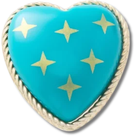 Ciondoli Jibbitz™ Cuore turchese e oro