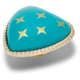 Ciondoli Jibbitz™ Cuore turchese e oro