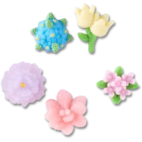 Ciondoli Jibbitz™ “Fiori con perline” – Confezione da 5
