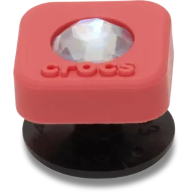 Ciondoli Jibbitz™ in PVC rosso quadrato con gemma SMT