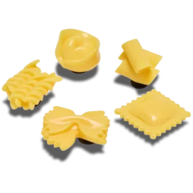 Ciondoli Jibbitz™ “Pasta realistica” – Confezione da 5