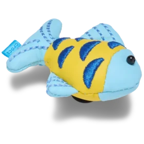 Ciondoli Jibbitz™ “Pesce scintillante blu e oro”