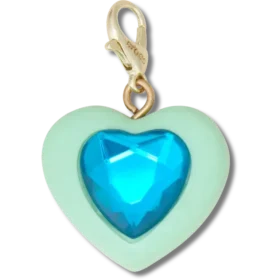 Ciondolo a forma di cuore blu con gemma sintetica Ciondolo per scarpe Jibbitz