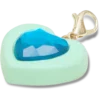 Ciondolo a forma di cuore blu con gemma sintetica Ciondolo per scarpe Jibbitz Ciondolo a forma di cuore blu con gemma sintetica Ciondolo per scarpe Jibbitz