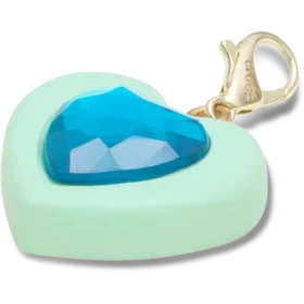 Ciondolo a forma di cuore blu con gemma sintetica Ciondolo per scarpe Jibbitz