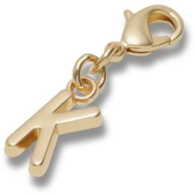 Ciondolo Jibbitz™ con lettera K dorata