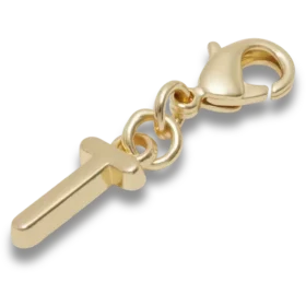 Ciondolo Jibbitz™ con lettera T dorata