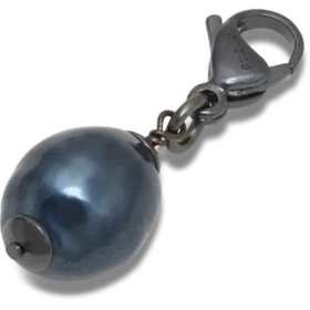 Ciondolo Jibbitz™ con perla SMT argento e nero