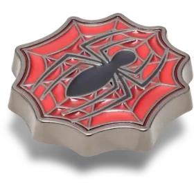 Ciondolo per scarpe Jibbitz™ con logo Spider-Man e ragnatela in rilievo