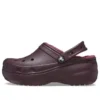 Classic Lined Clog con zeppa e fodera “Dark Cherry”