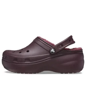 Classic Lined Clog con zeppa e fodera “Dark Cherry”