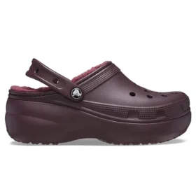 Classic Lined Clog con zeppa e fodera “Dark Cherry”