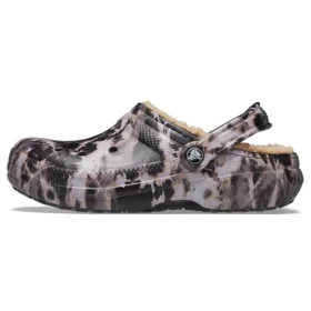 Classic Lined Clog foderato con finitura decolorata “Black White Beige”