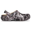 Classic Lined Clog foderato con finitura decolorata “Black White Beige”