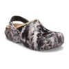 Classic Lined Clog foderato con finitura decolorata “Black White Beige”