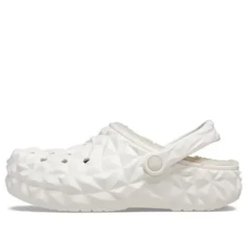 Classic Lined Geometric Clog “White”