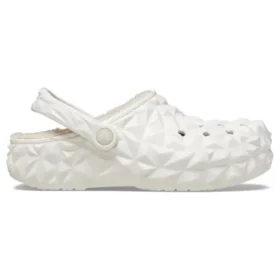 Classic Lined Geometric Clog “White”