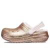 Classic Lined Glitter Clogs “Gold Pink”