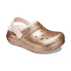 Classic Lined Glitter Clogs “Gold Pink”