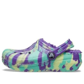 Classic Lined Marbled Clog “Neon Purple Multi”