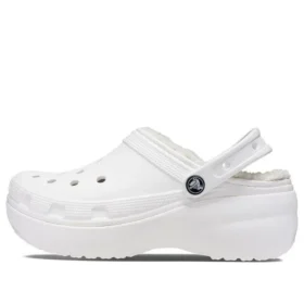 Classic Lined Platform Clog “White”
