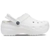 Classic Lined Platform Clog “White”