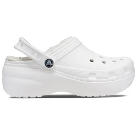 Classic Lined Platform Clog “White”