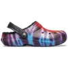 Classic Tie-Dye Stay Warm Cozy Crocs Pantofole sportive unisex viola e rosso