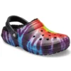 Classic Tie-Dye Stay Warm Cozy Crocs Pantofole sportive unisex viola e rosso