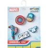 Confezione da 5 ciondoli Jibbitz™ Captain America Confezione da 5 ciondoli Jibbitz™ Captain America